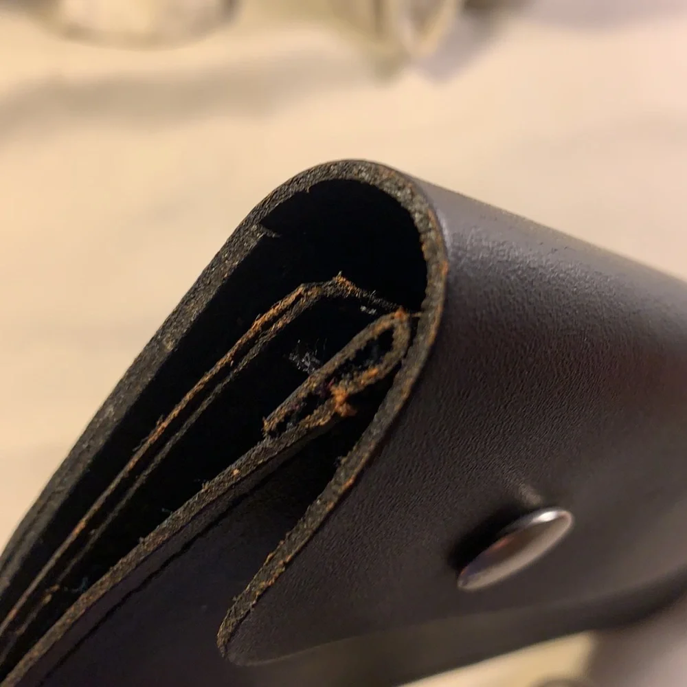 NWOT Leather large wallet on a chain, Motocycle
